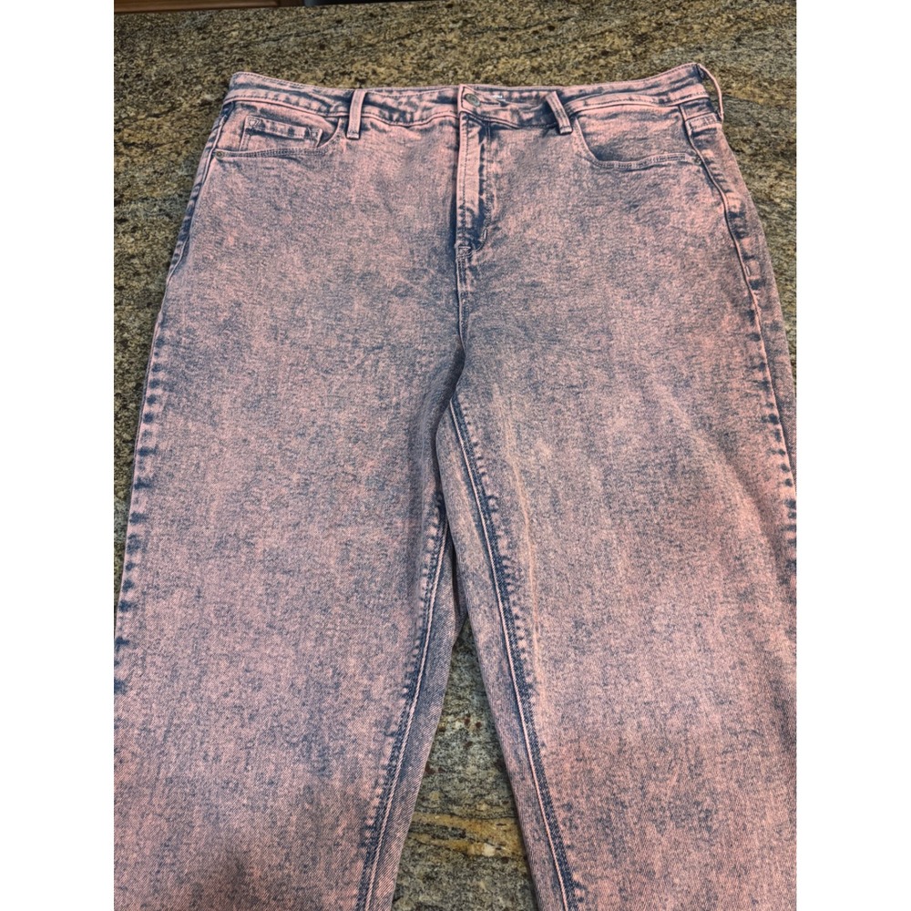 Old Navy Rockstar Super Skinny High‎ Rise Jeans Pink Acid Wash Size 16 Tall